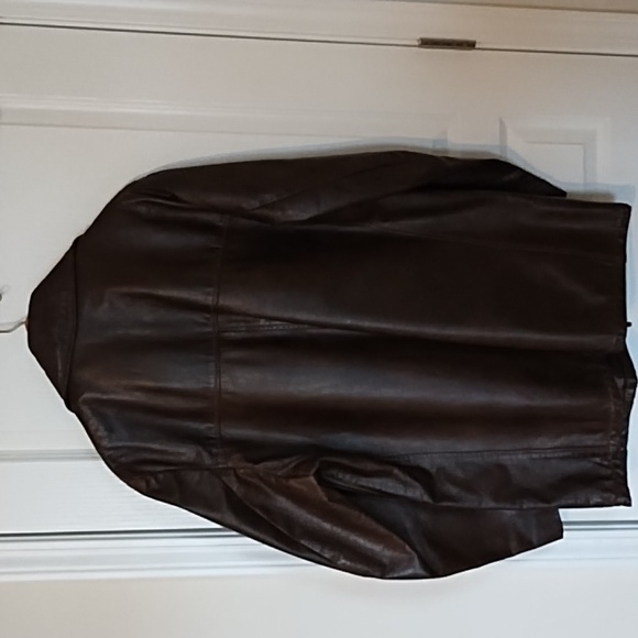 Leather Jacket Men's Size XL Winter Lined Good Vintage Condition Dark Brown - Picture 8 of 13